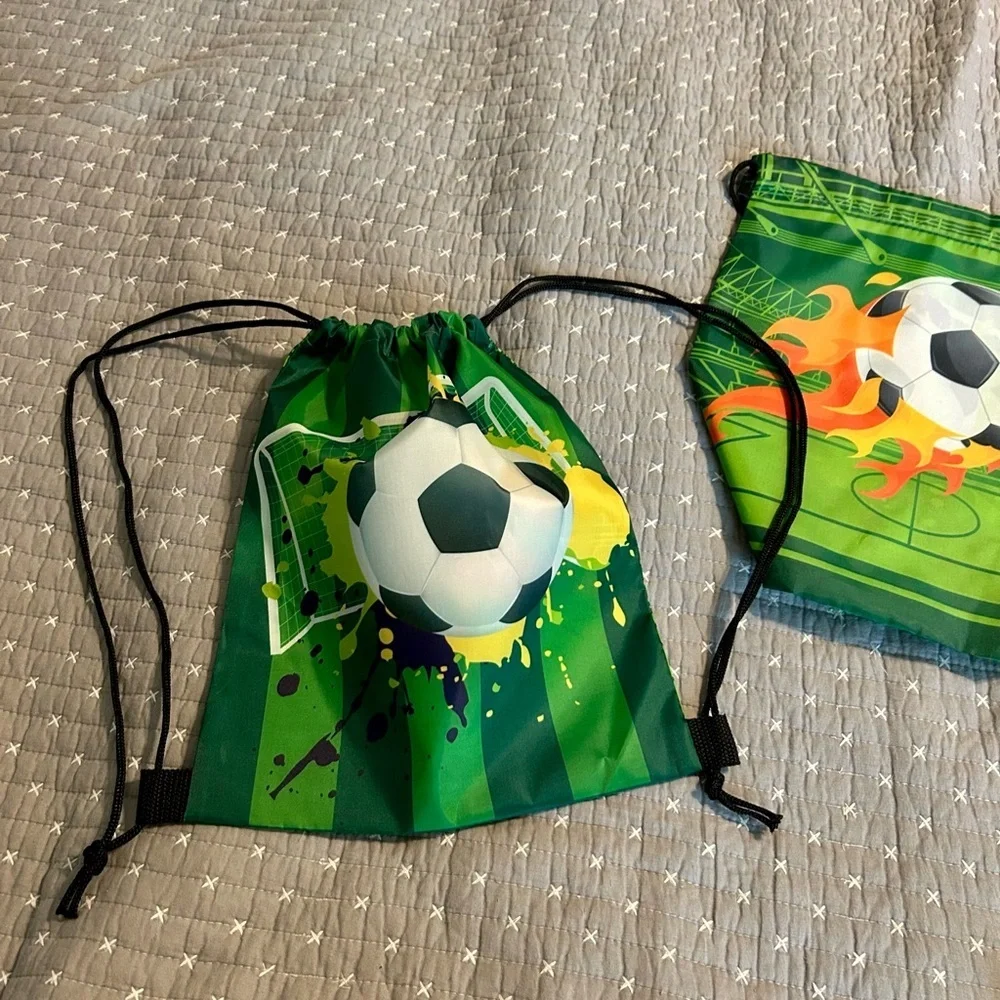 (Bundle 3 for $15) Set of 2! Soccer Drawstring Bags - Picture 3 of 4